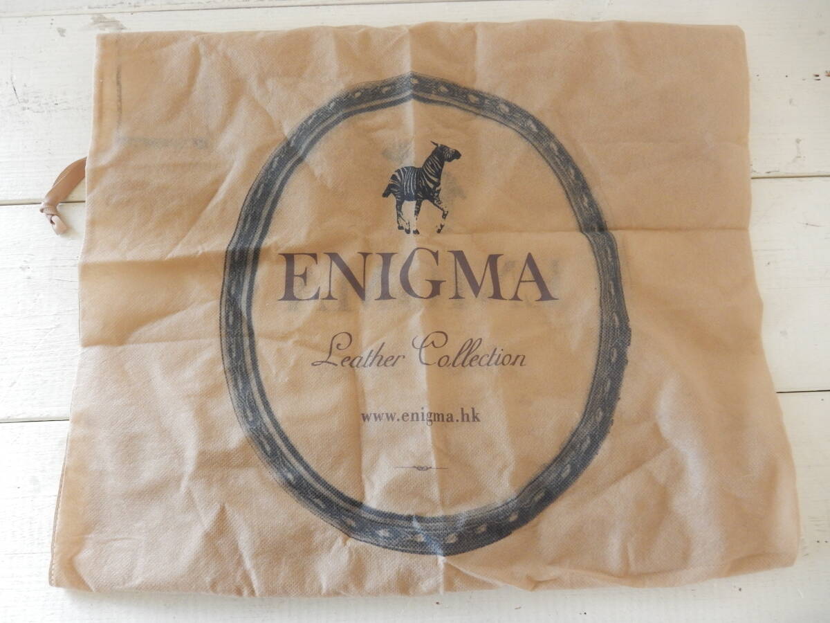 本革☆ENIGMA(エニグマ)☆A4対応☆マチ広☆レザートートバッグ☆ボストンバッグ　ブラック(金具マットゴールド)保存袋付き