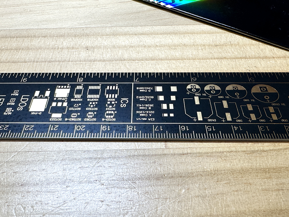 NVIDIA PCB基板 電子部品分類印刷 定規 30cm 金メッキ PCB設計ツール 2代目