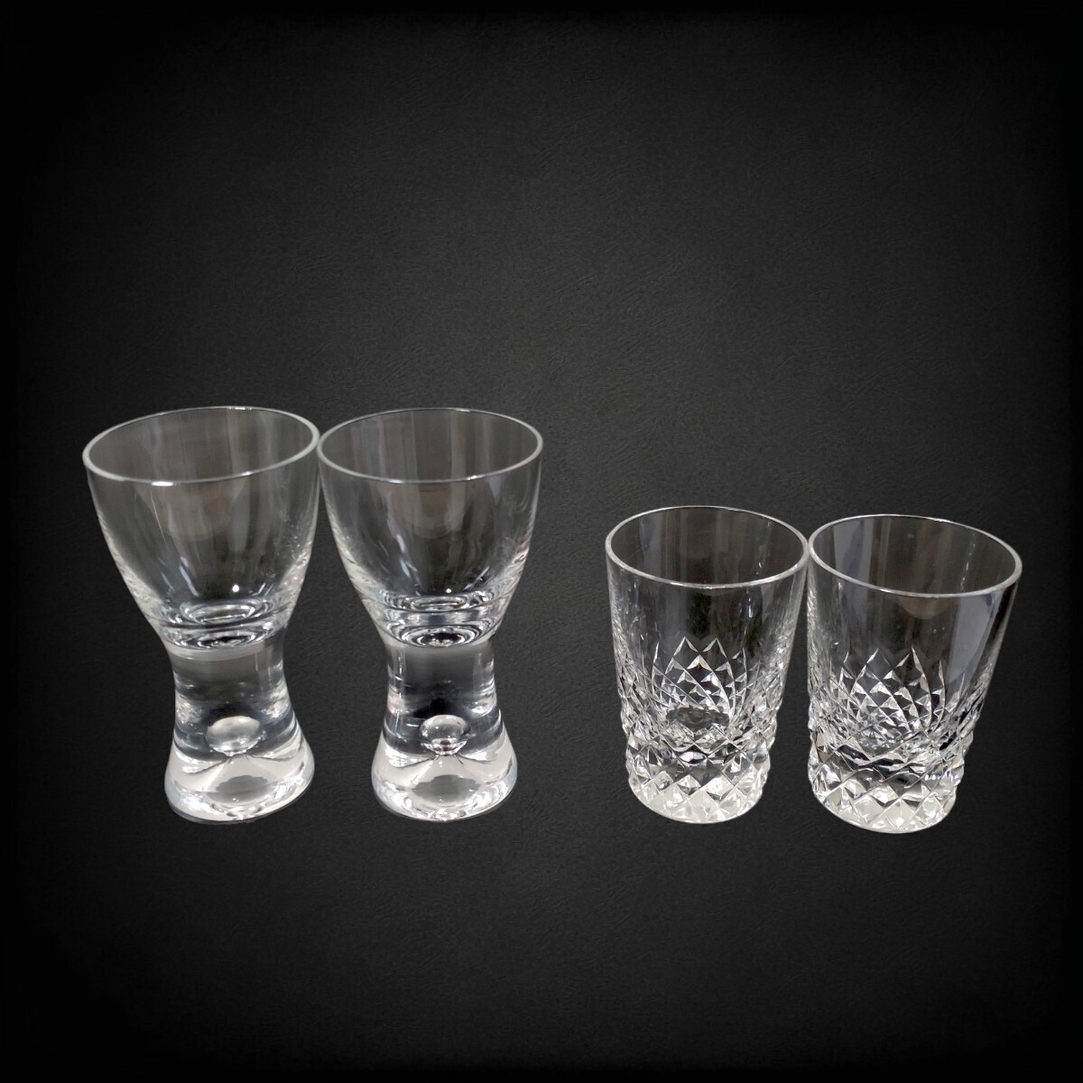 【美品】ミニグラスセット 冷酒 ワイン  ショットグラス フラワーベース ガラス クリスタルガラスの画像1