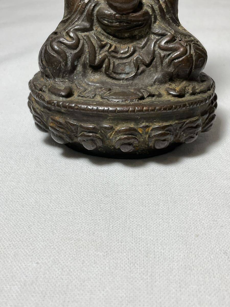仏教美術 仏像 ◆チベット仏◆古銅◆釈迦如来坐像◆中国古玩 唐物 時代物 の画像8