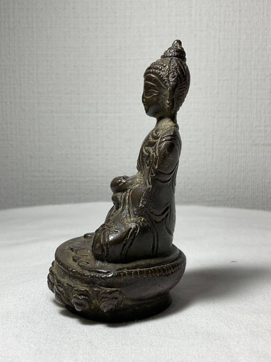 仏教美術 仏像 ◆チベット仏◆古銅◆釈迦如来坐像◆中国古玩 唐物 時代物 の画像4