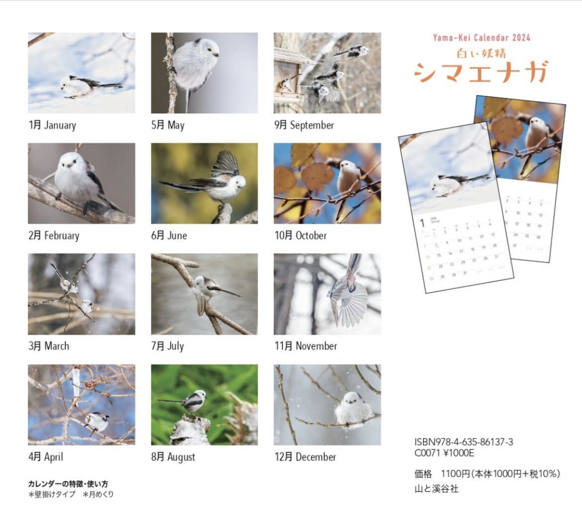 白い妖精シマエナガカレンダー（2024） （［カレンダー］）新品・未開封の画像2