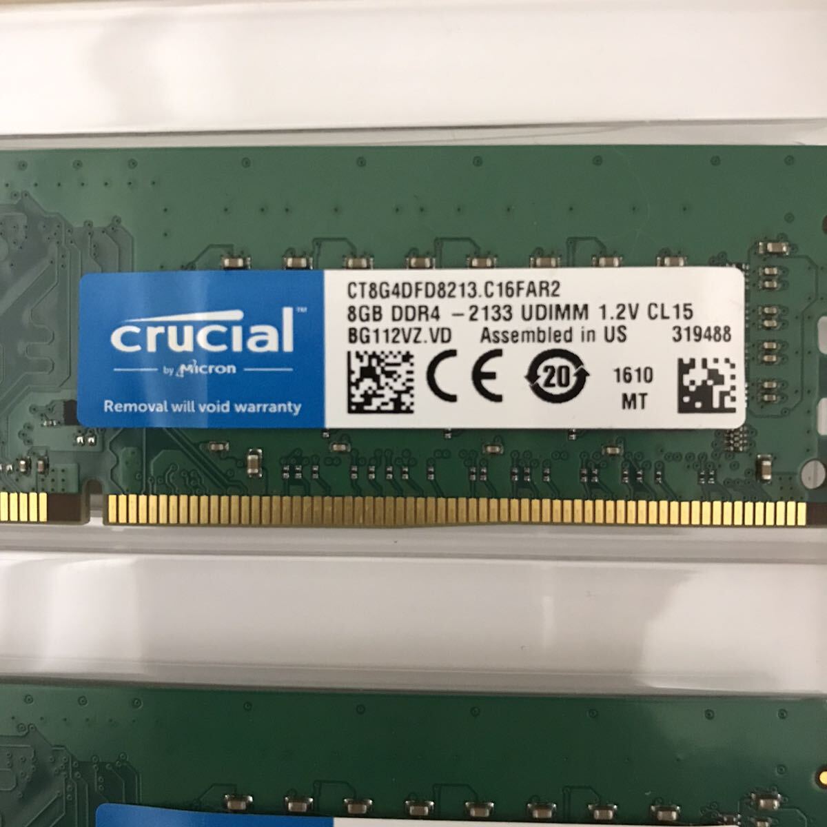 ジャンク　動作未確認　デスクトップPC用メモリ デスクトップPC用DIMM Crucial デスクトップ用メモリ 8GB ×2 16GB_画像4