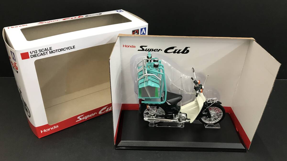 〇1/12 Honda スーパーカブ50 出前機付(ダークグリーン×ホワイト×シルバー) 「完成品バイクシリーズ」_画像2