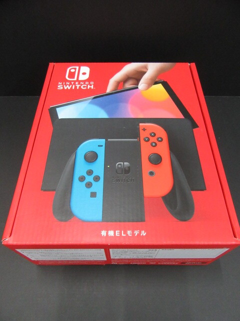 * unused Nintendo Switch body ( have machine EL model ) Joy-Con(L) neon blue /(R) neon red 