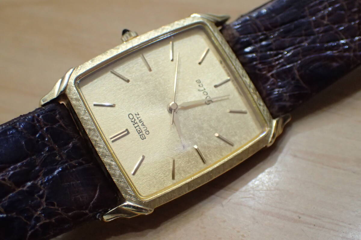 セイコー/SEIKO ドルチェ ◆7731-5180 K14/金無垢 モザイクダイヤル メンズ腕時計の画像9