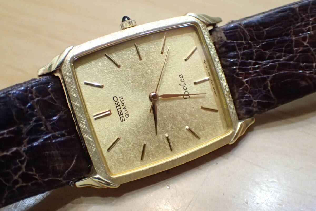 セイコー/SEIKO ドルチェ ◆7731-5180 K14/金無垢 モザイクダイヤル メンズ腕時計の画像4