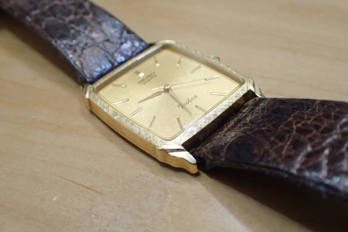 セイコー/SEIKO ドルチェ ◆7731-5180 K14/金無垢 モザイクダイヤル メンズ腕時計の画像3