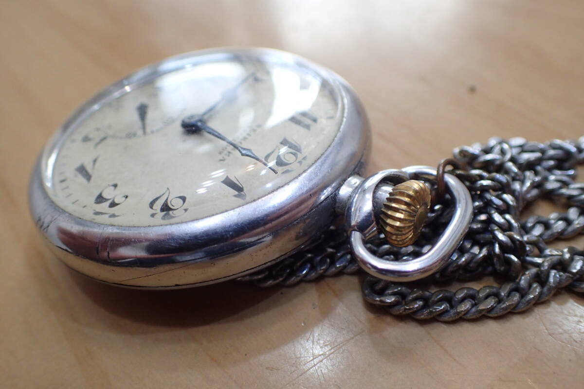 セイコー/精工舎 プレシジョン ◆ 鉄道時計 青針 手巻きアンティーク 懐中時計の画像4