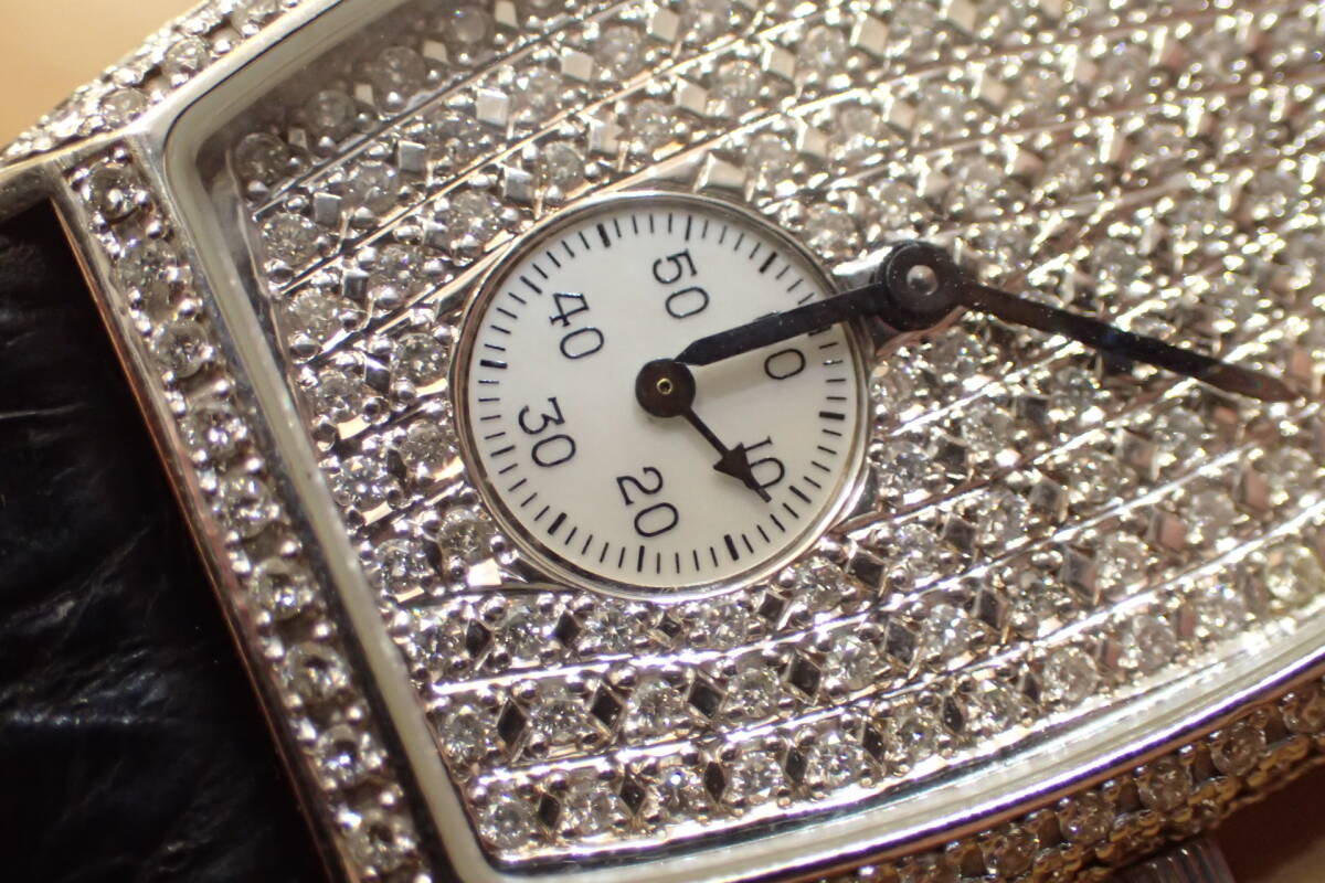 定価数百万/超豪華 ◆イタリア Pippo Perez/ピッポ ペレス ◆フルダイヤ/ダイヤモンド K18製/金無垢 トノーケース メンズ腕時計の画像8