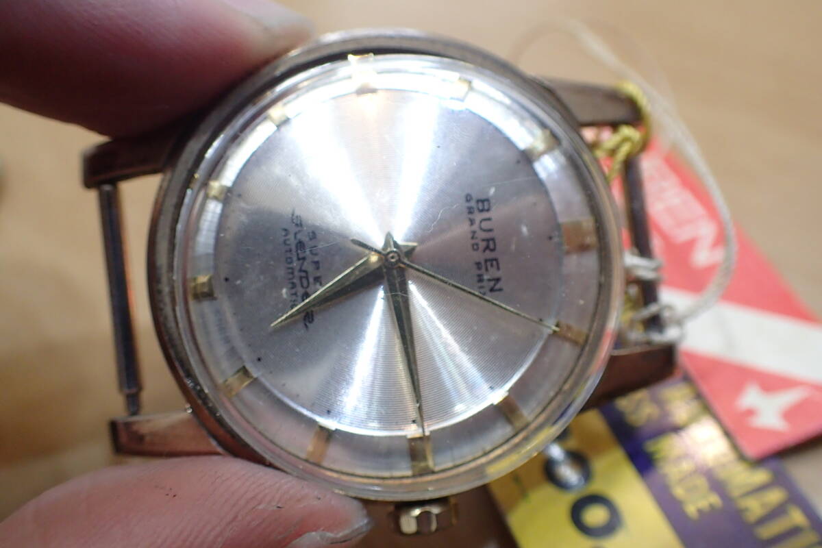 タグ付き/長期保管 ◆ BUREN/ビューレン グランプリ SUPER SLENDER/スーパースレンダー ◆ 自動巻き/放射文字盤 メンズ腕時計の画像6
