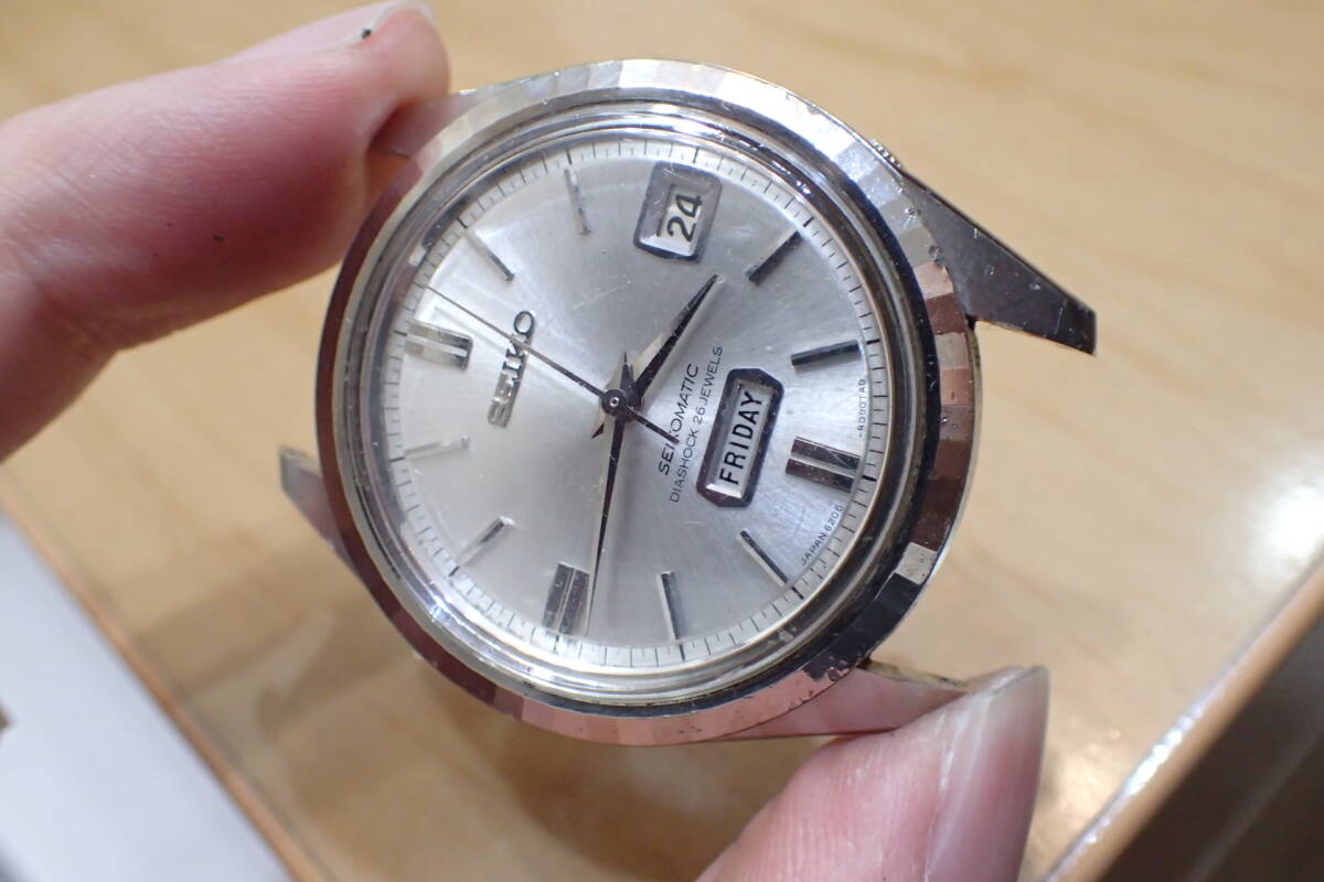 SEIKO/セイコー SEIKOMATIC/セイコーマチック ◆ 6206-8100/デイデイト イルカ刻印 フルーテッドベゼル 自動巻きメンズ 腕時計の画像9