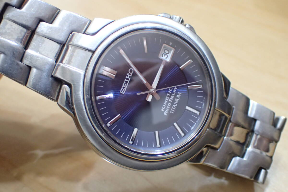 SEIKO/セイコー キネティック ◆10気圧防水 5J22-0C20 チタン製 メンズ腕時計の画像9