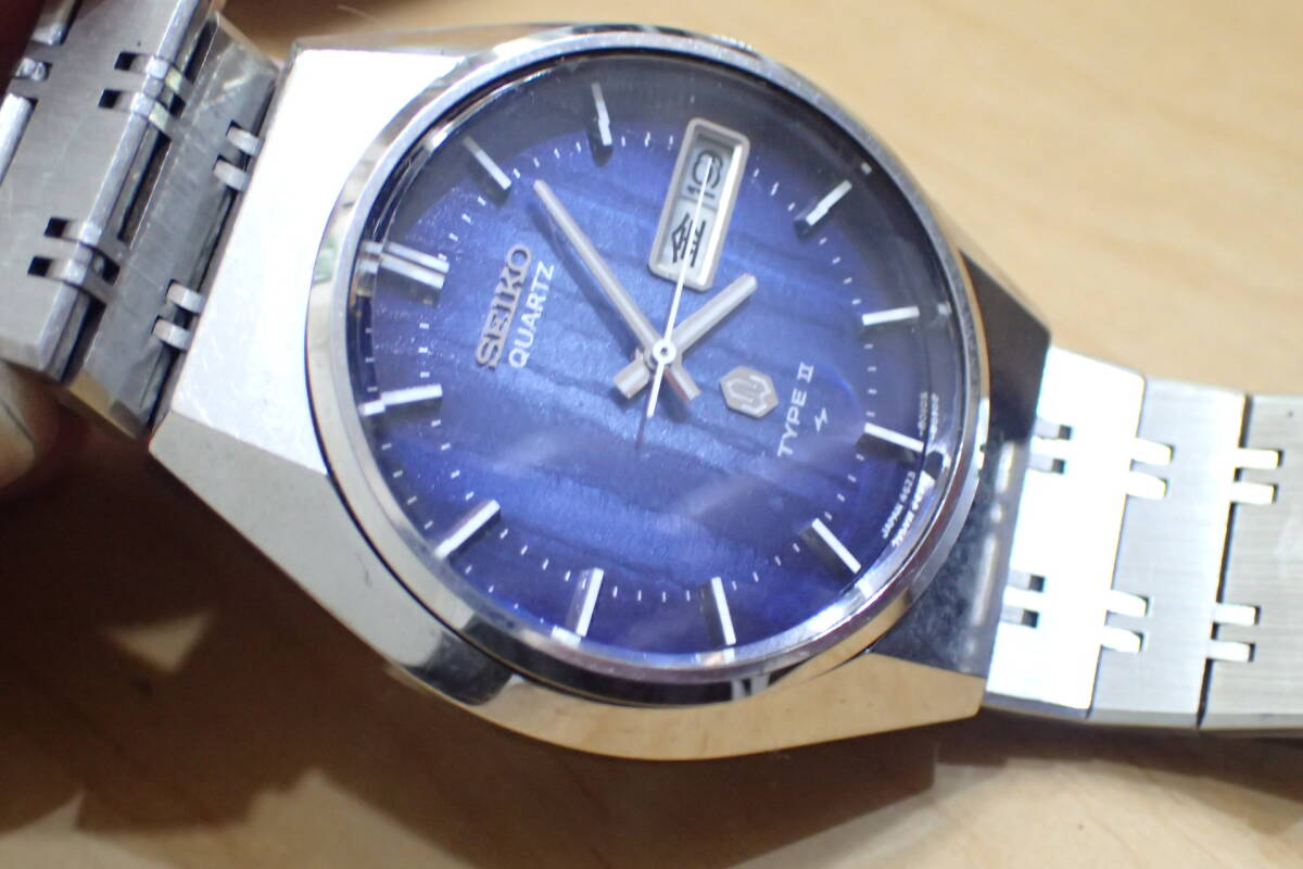 希少 SEIKO/セイコー タイプ2/TYPEⅡ◆ 4623-8000 変わり文字盤 ブルー天然石風 カットガラス/デイデイト メンズ腕時計の画像10