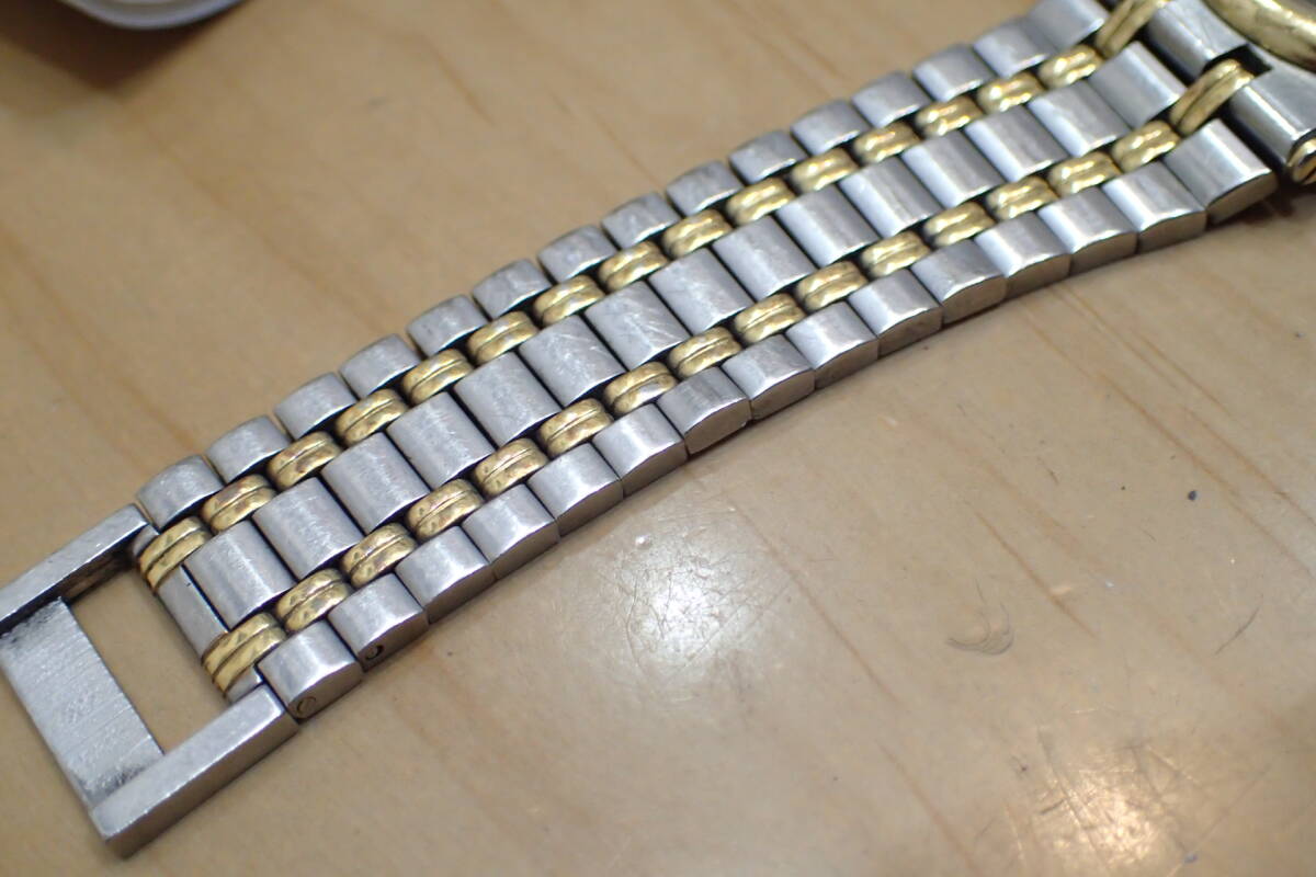 希少 グッチ/GUCCI 9000M ◆ 11ポイントダイヤモンド/ブラック文字盤　コンビ　メンズ腕時計