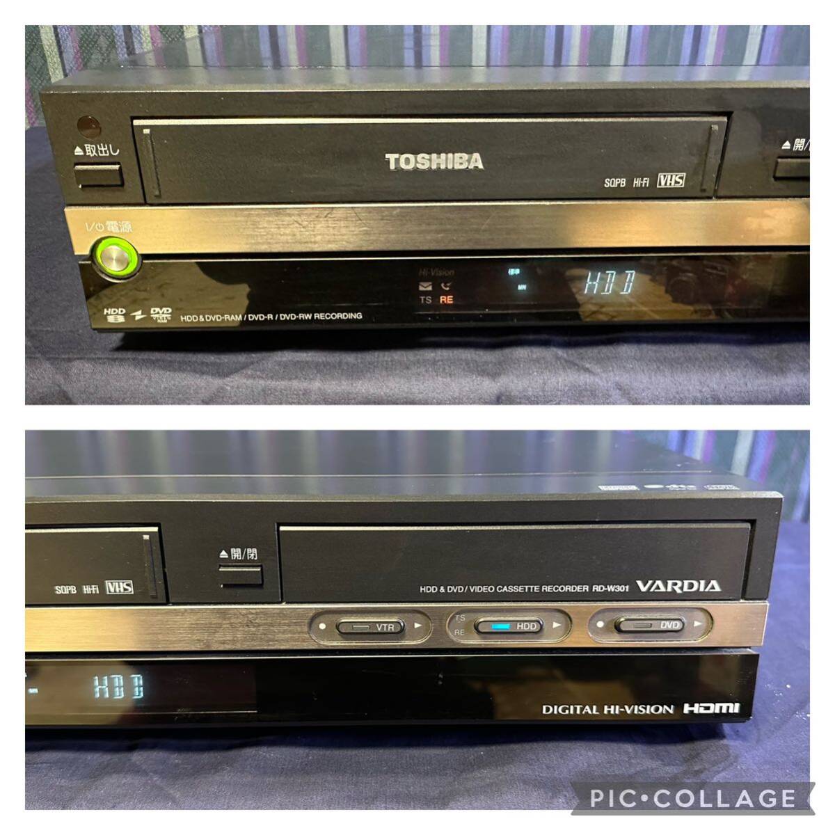 TOSHIBA 東芝 VTR一体型HDD&DVDビデオレコーダー RD-W301 VHS DVD HDD ビデオデッキ ジャンク品 その他 映像機器 VARDIA レトロ の画像3