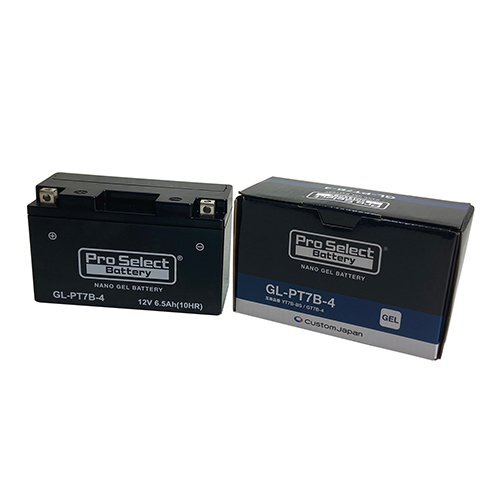 バイク バッテリー シグナスX マジェステ TTR250 レイド /Pro Select Battery GL-PT7B-4(YT7B-BS、GT7B-4 互換)(ジェルタイプ 液入充電済)の画像1