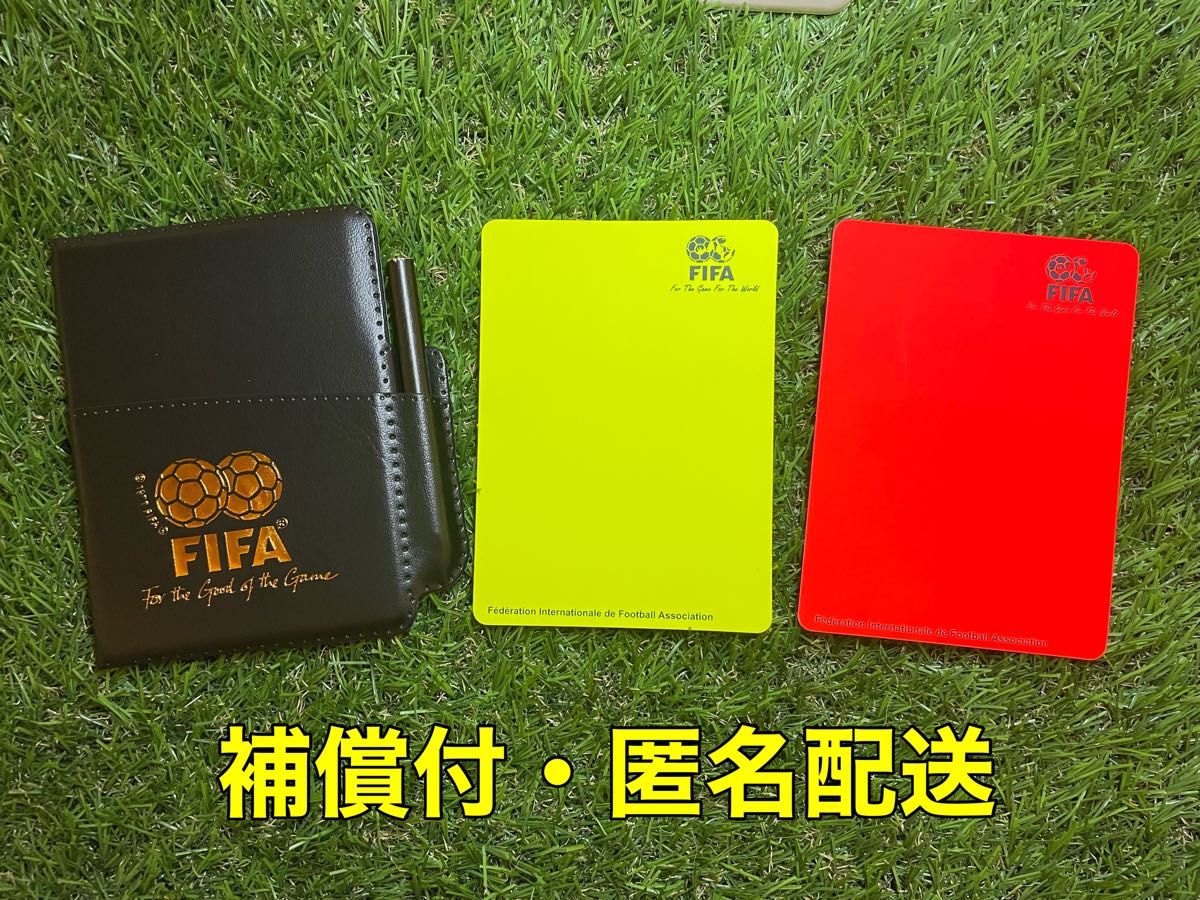 【未使用新品】 サッカー FIFA レフェリー 審判 警告カード 手帳 ワッペン