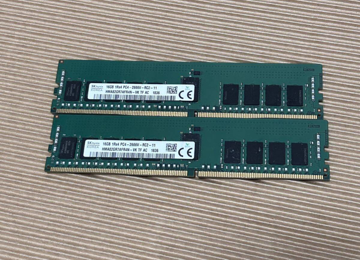 メモリー16GB 2枚 32GB 1xR4 2666V PC4 DDR4 サーバー SKhynixの画像2