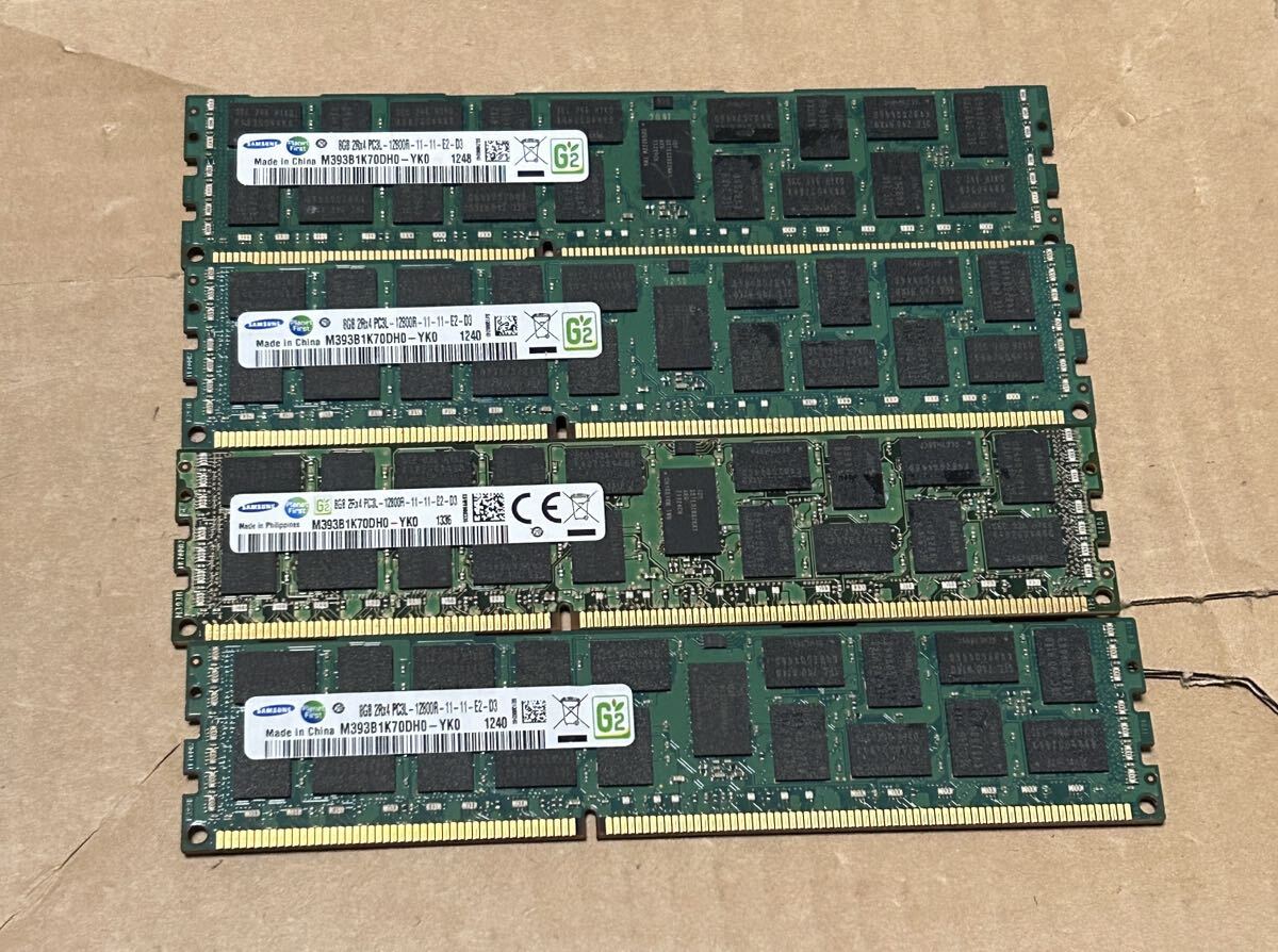 32GB【8GB *4枚セット】 Samsung /8GB 2Rx4 PC3L 12800R サーバー　DDR3メモリ　_画像2