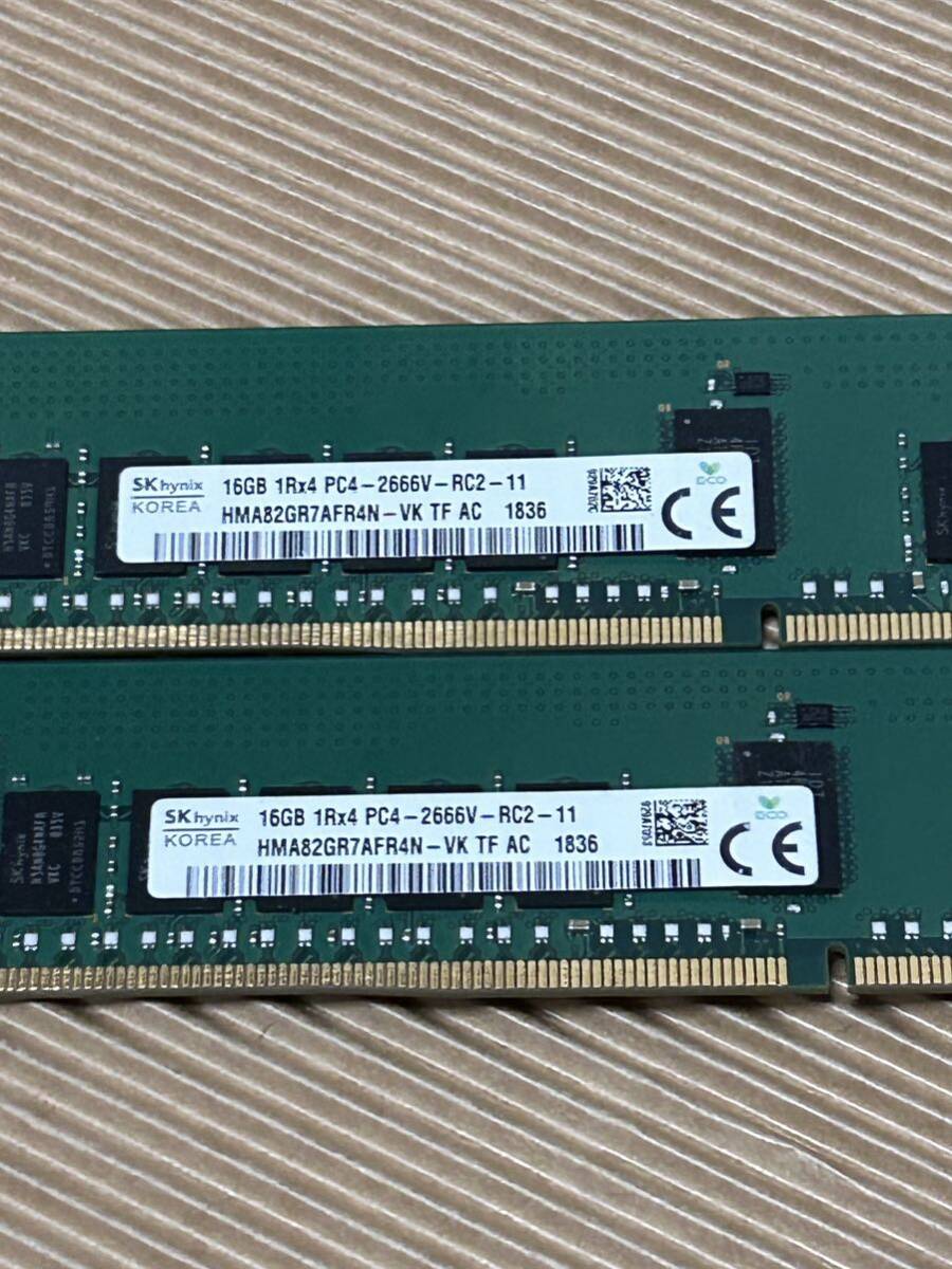 メモリー16GB 2枚　32GB 1xR4 2666V PC4 DDR4 サーバー SKhynix_画像1