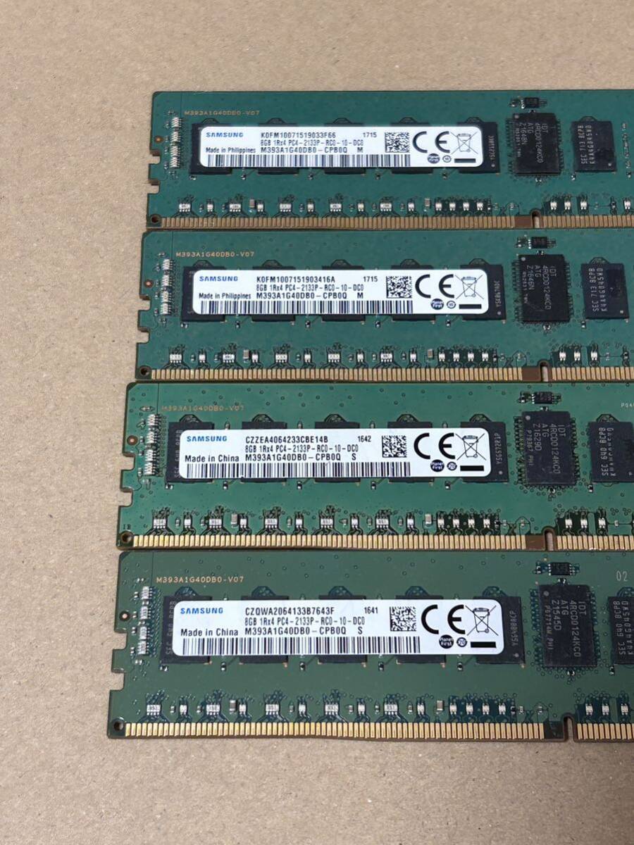 32GB【8GB *4枚セット】 Samsung /8GB 1Rx4 PC4 2133P サーバー DDR4 メモリーの画像1