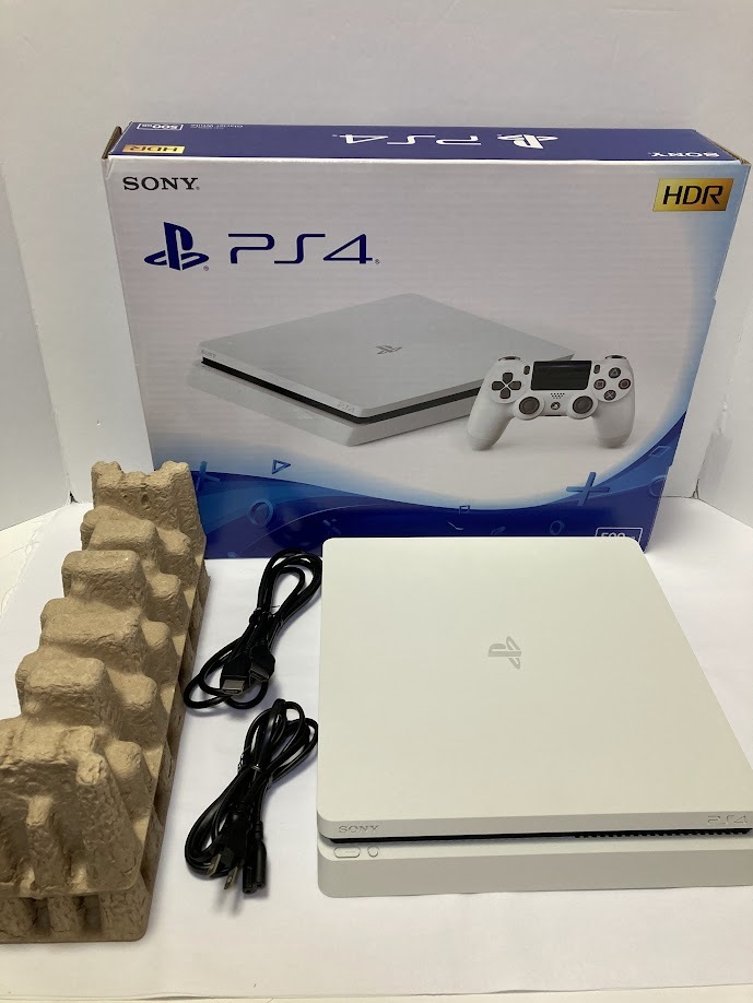 PlayStation4 CUH-2200AB02 500GB 本体 電源コード HDMIケーブル 封印シール付 簡易動作確認済 初期化済 プレステ PS ホワイト 白_画像1