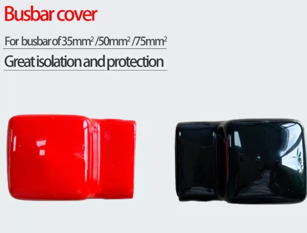 【未使用】 バスバーカバー赤、黒ペアです。LiFePo4 バッテリー 280Ahなど リン酸鉄リチウムイオン電池 の端子の保護に の画像1