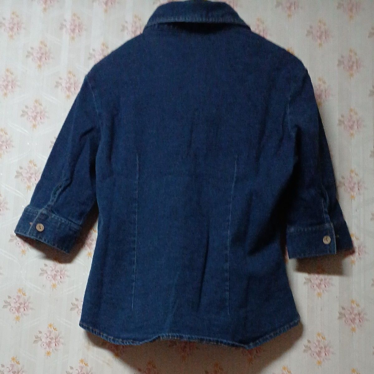 デニム デニムシャツ ジャケット　インディゴ   半端袖　五分袖　七分袖