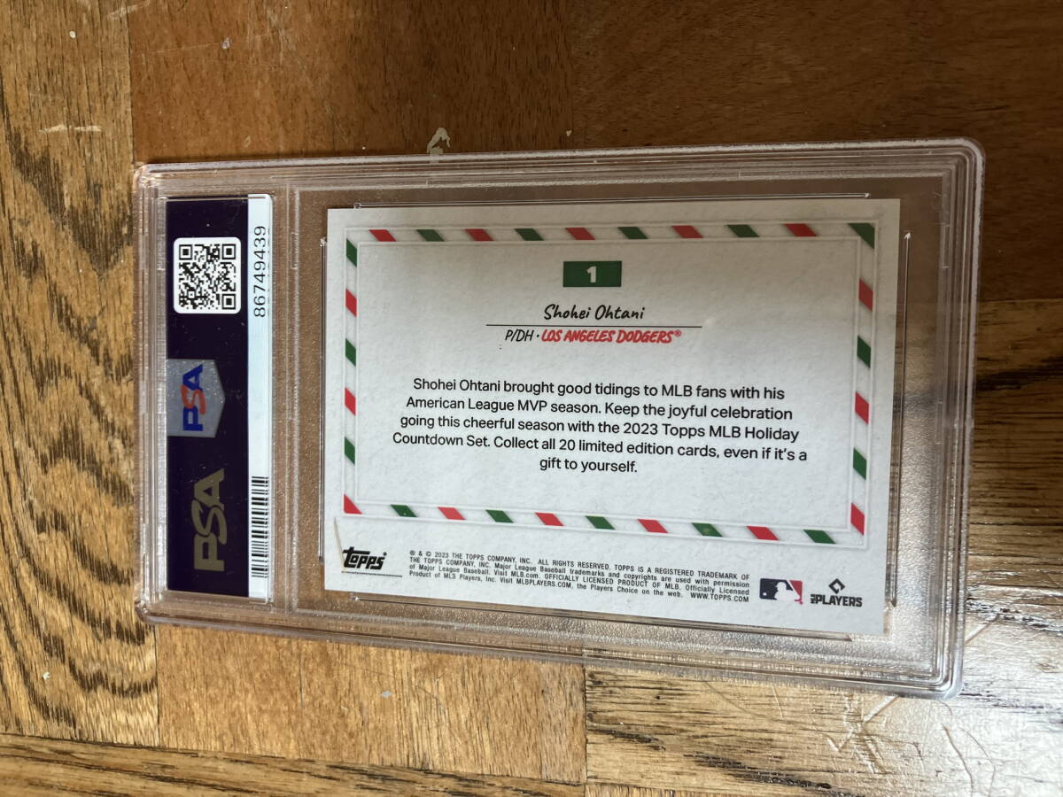 送料無料 PSA10 topps now 大谷翔平 MLB Holiday Card ホリデーカード クリスマス ドジャース ohtani shohei WBC トップス カードの画像2