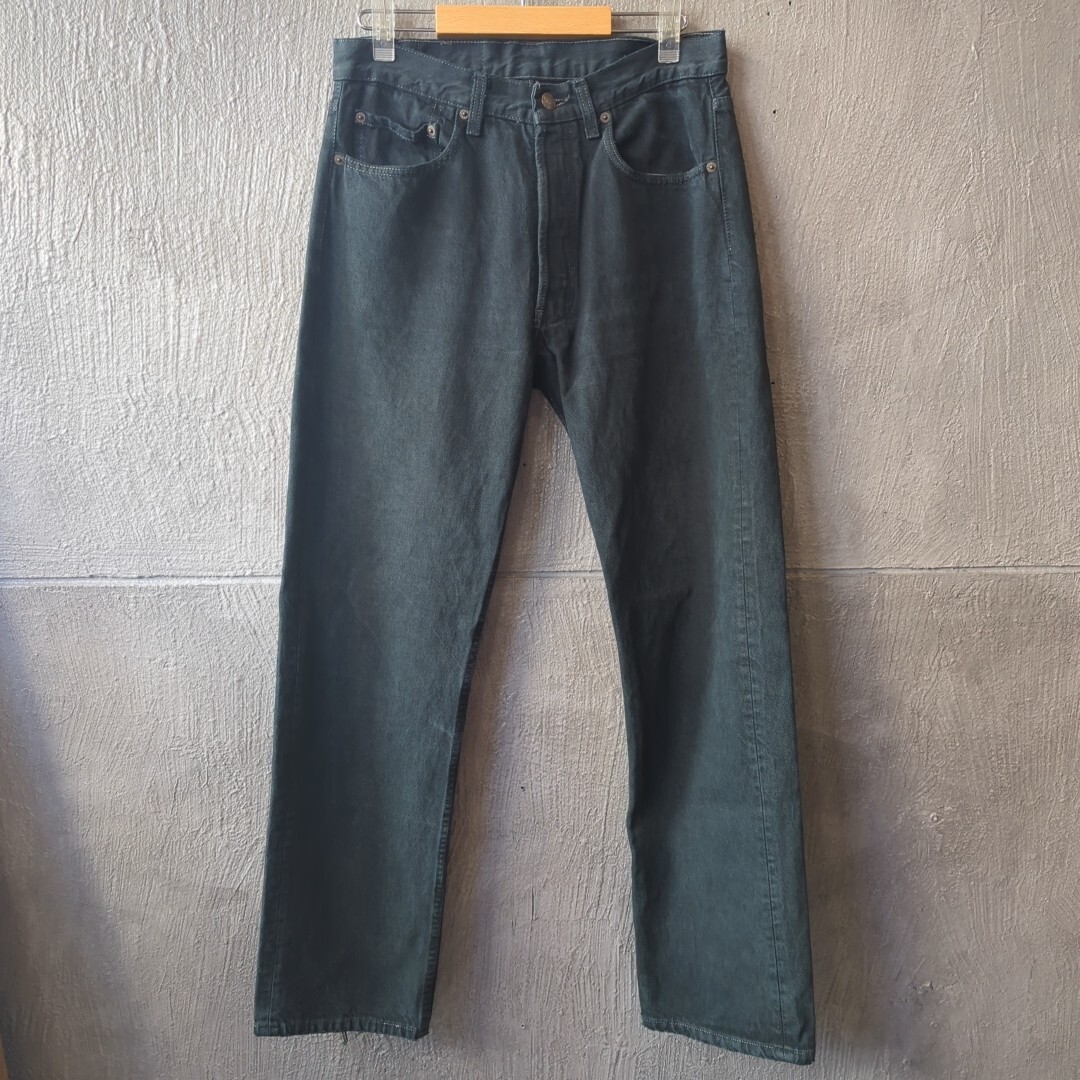 90s Vintage Levi'sリーバイス501 染め加工 ブラック デニムパンツ W32 メンズ レディース 黒 後染め ジーンズ ジーパン ボトムス_画像1