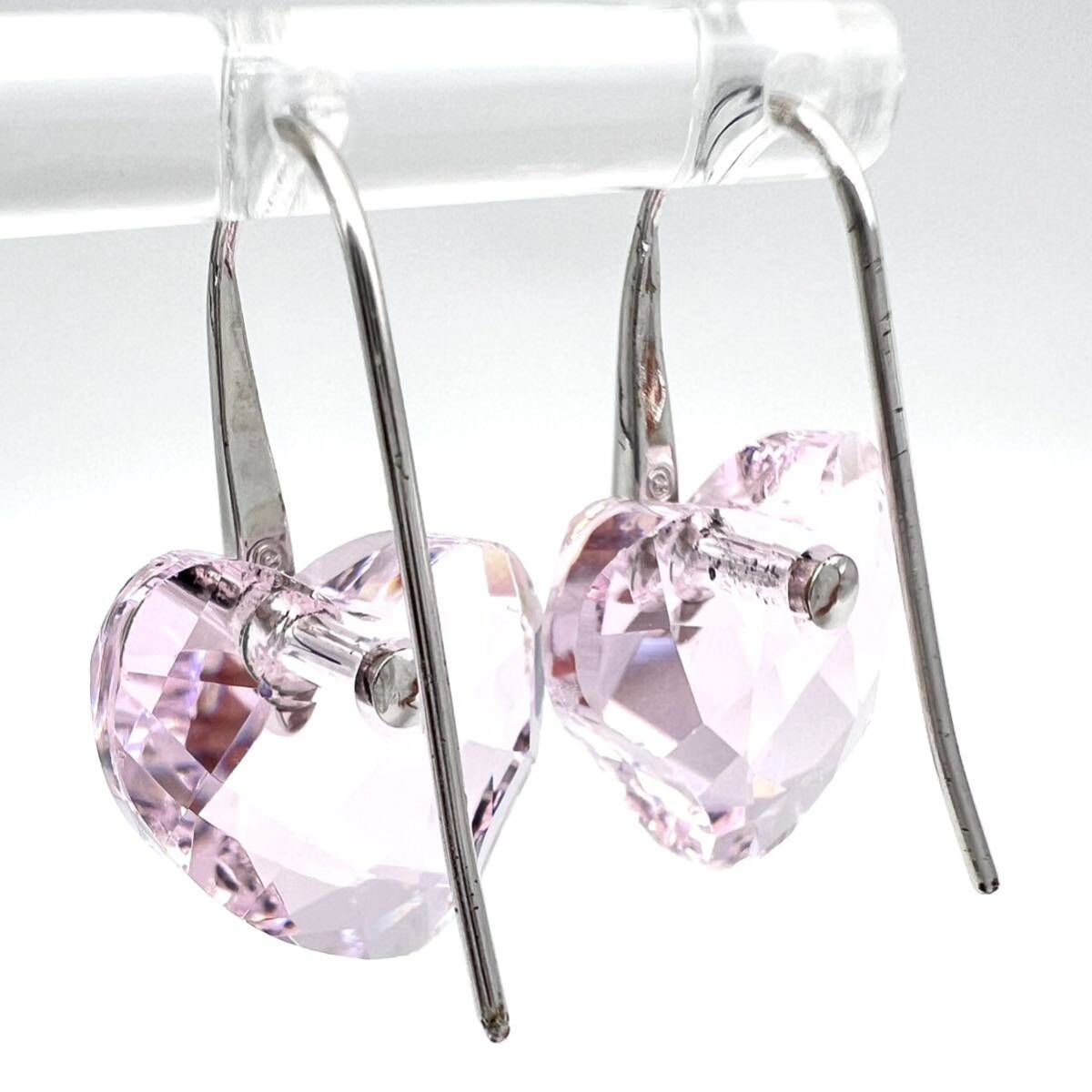 SWAROVSKI｜スワロフスキー フック ピアス【アクティ】ハート ピンク シルバーカラー クリスタルガラス アクセサリー ブランド a497et_画像4