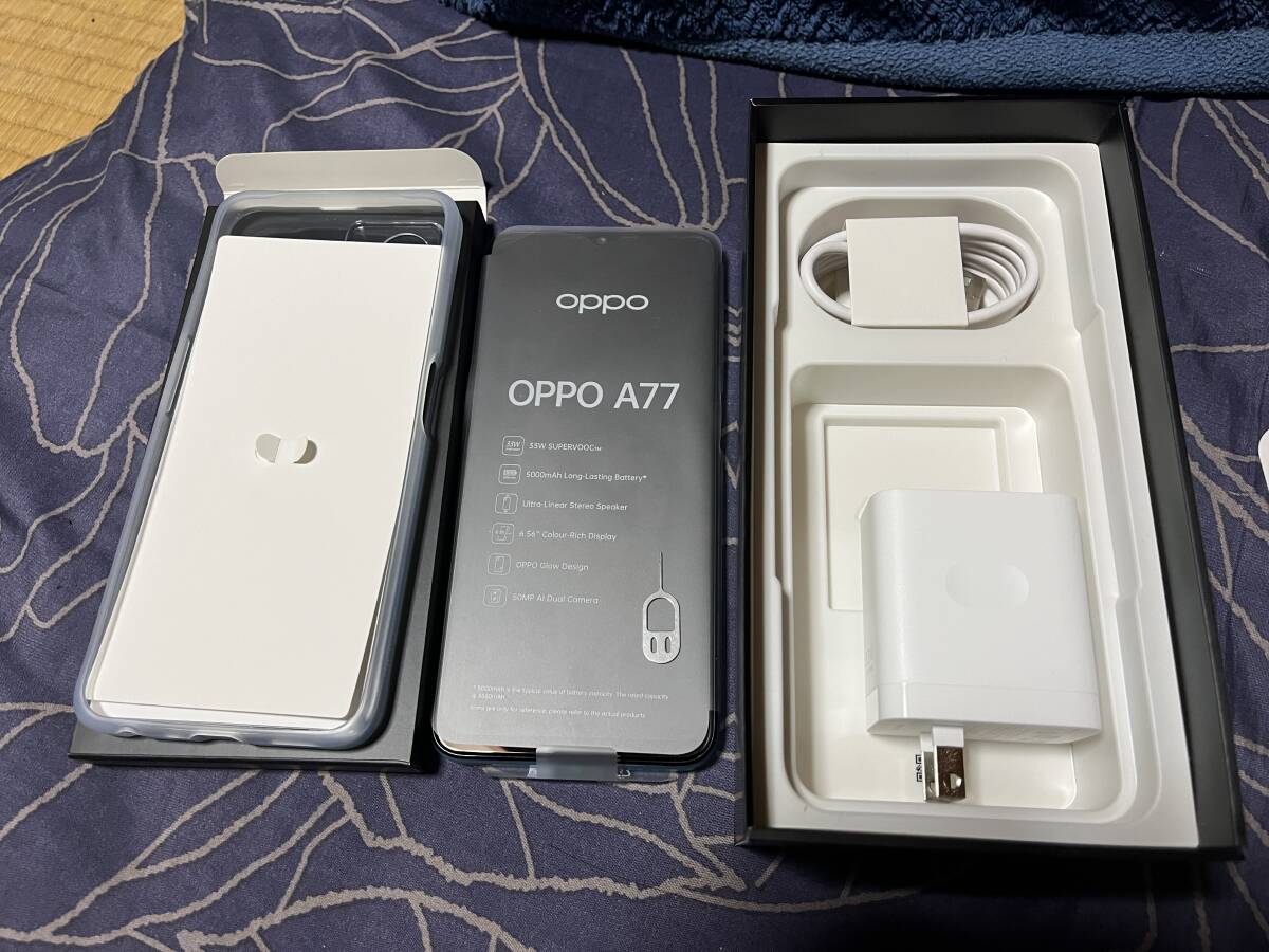 OPPO A77 128GB ブルー 美品 SIMロックフリー_画像3