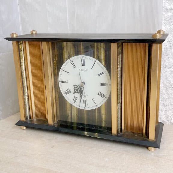 SEIKO 置時計 クオーツクロック 置き時計 QUARTZ インテリア アンティーク レトロ 時計 中古品 現状品 短時間動作確認済 の画像1