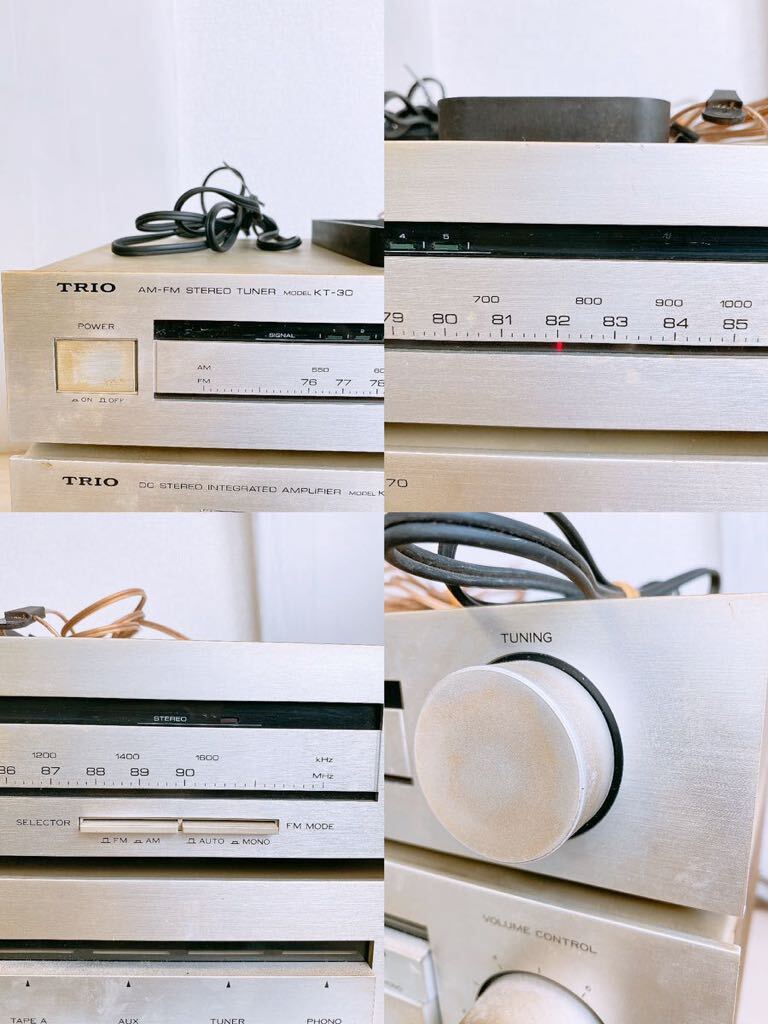 トリオ TRIO カセットデッキ 4点セット チューナー アンプ ターンテーブル オーディオ機器 KX-900 KP-F500 KT-30 KA-70 コード年式 1980年の画像5