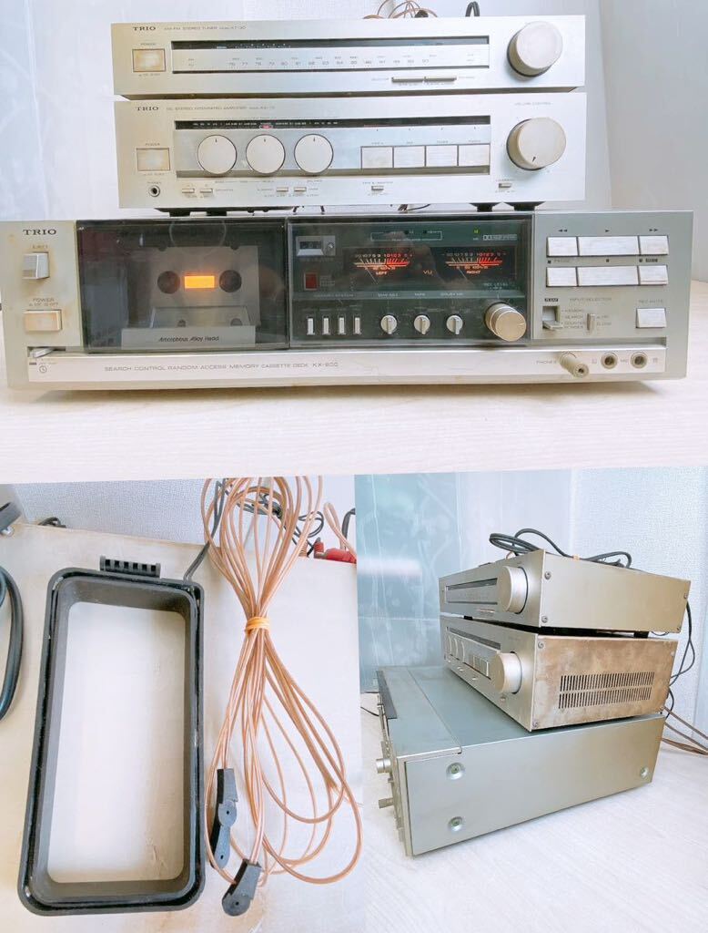 トリオ TRIO カセットデッキ 4点セット チューナー アンプ ターンテーブル オーディオ機器 KX-900 KP-F500 KT-30 KA-70 コード年式 1980年の画像4