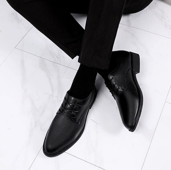 靴 bs1【28cm】メンズ ビジネスシューズ メンズシューズ プレーントゥ 合成革靴 無地 シンプル 通勤 軽量 靴 黒 ブラック_画像3