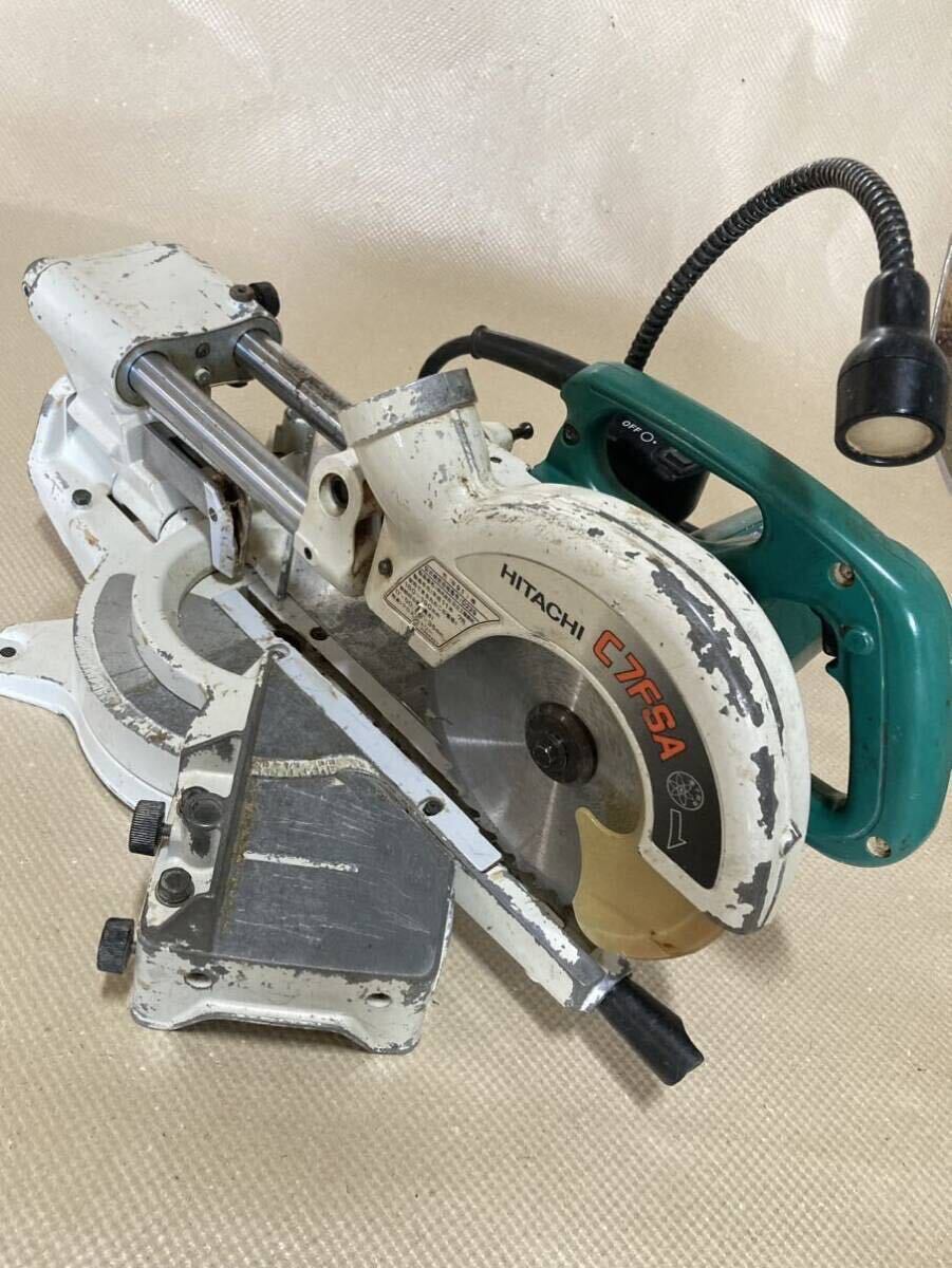 HITACHI 日立工機190mm卓上スライド丸のこ C7FSA 大工道具 ライト不点灯 ブレーキ不良HIKOKI_画像1