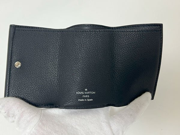 １円 LOUIS VUITTON LOUIS VUITTON ルイヴィトン ポルトフォイユ・ロックミニ コンパクトウォレット 3つ折り財布 レザー ブラック M63921の画像7