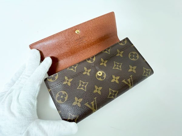 １円 LOUIS VUITTON ルイヴィトン モノグラム ポルトモネ クレディ 長財布 カード入れ6 M61726の画像4