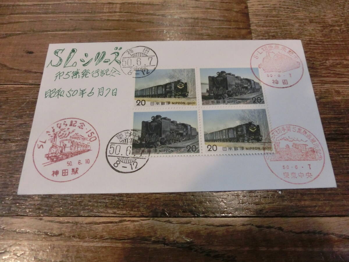【凛】日本切手 初日カバー 古い封筒 SLシリーズ第５集 神田駅の画像1