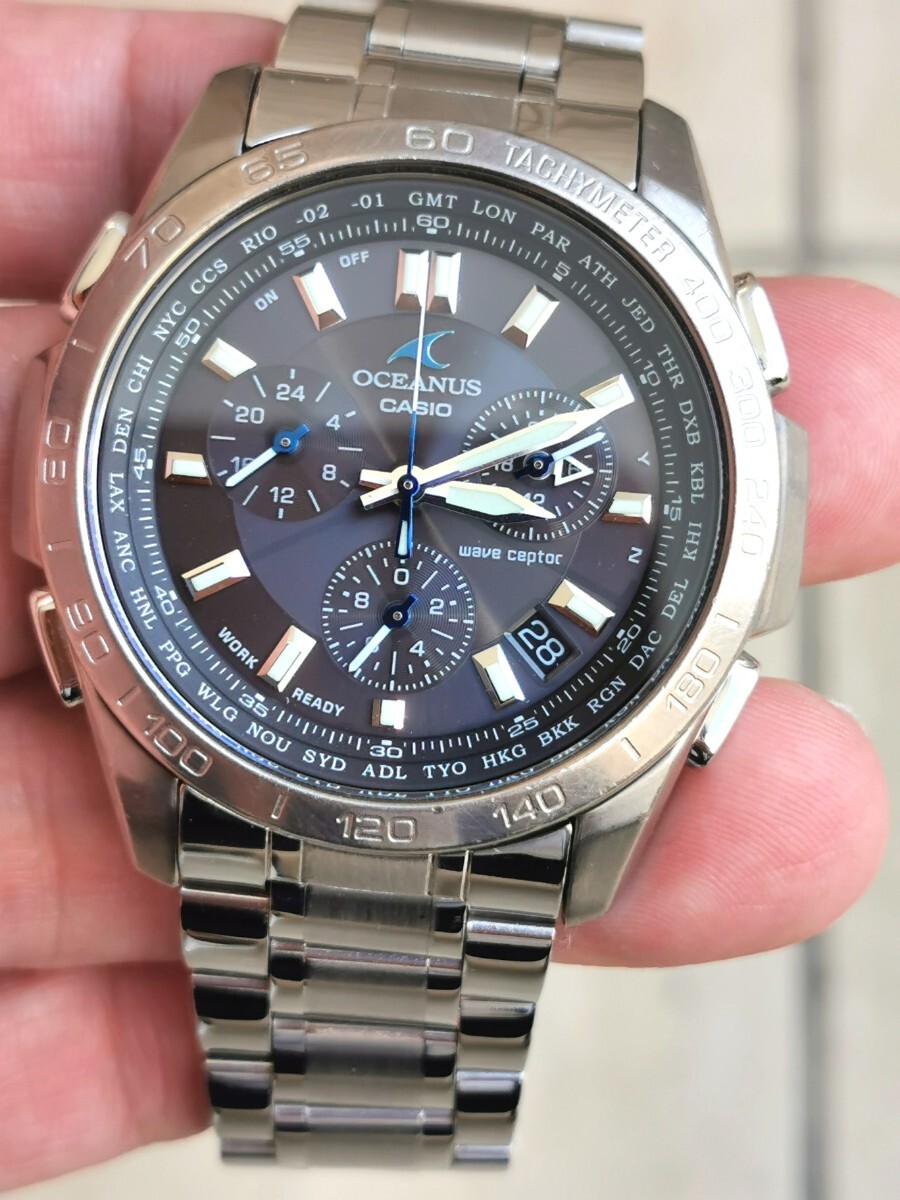 カシオの電波ソーラー腕時計　ベルト社外品_画像5