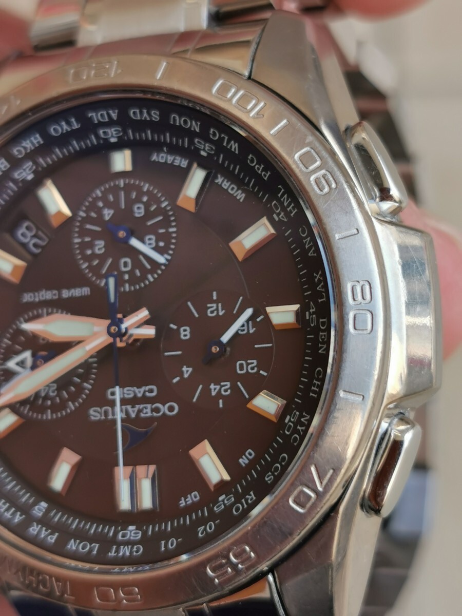 カシオの電波ソーラー腕時計　ベルト社外品_画像7