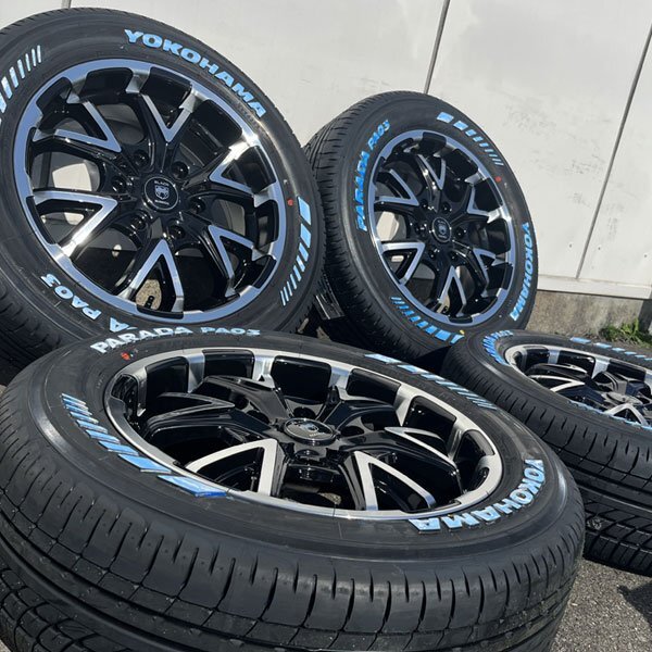 ドレスアップ!! 215/60R17 ハイエース 新品 タイヤホイール4本セット 17インチ 6.5j ホワイトレター 深リム ヨコハマ PARADA PA03_画像4