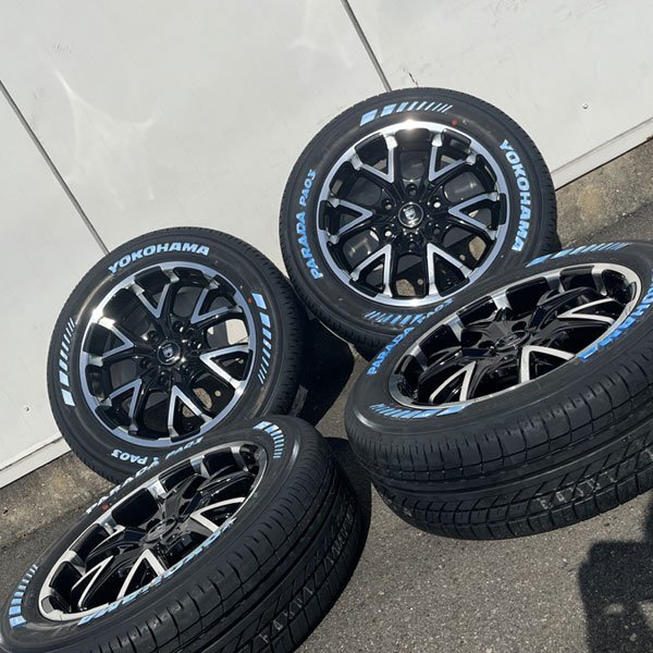 ドレスアップ!! 215/60R17 ハイエース 新品 タイヤホイール4本セット 17インチ 6.5j ホワイトレター 深リム ヨコハマ PARADA PA03_画像5