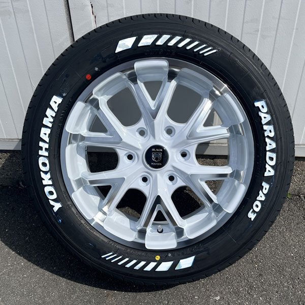 ハイエース 深リム ホワイトレター 17インチ 6.5j 215/60R17 新品 4本セット タイヤホイールセット YOKOHAMA PARADA PA03 ドレスアップ_画像1