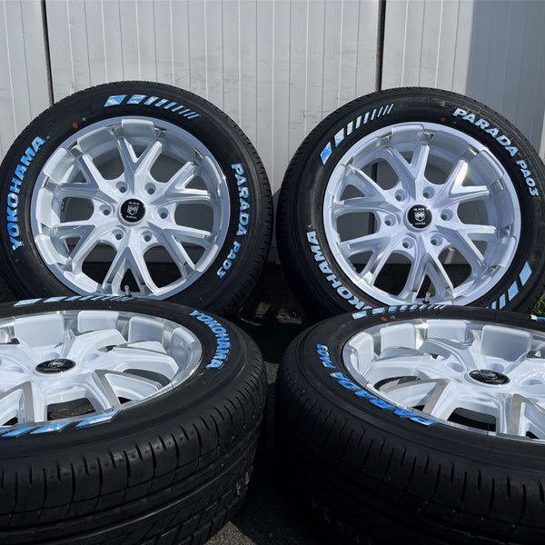 車検対応!! ハイエース 深リム ホワイトレター 17インチ 6.5j 215/60R17 新品 4本セット タイヤホイールセット YOKOHAMA PARADA PA03_画像8