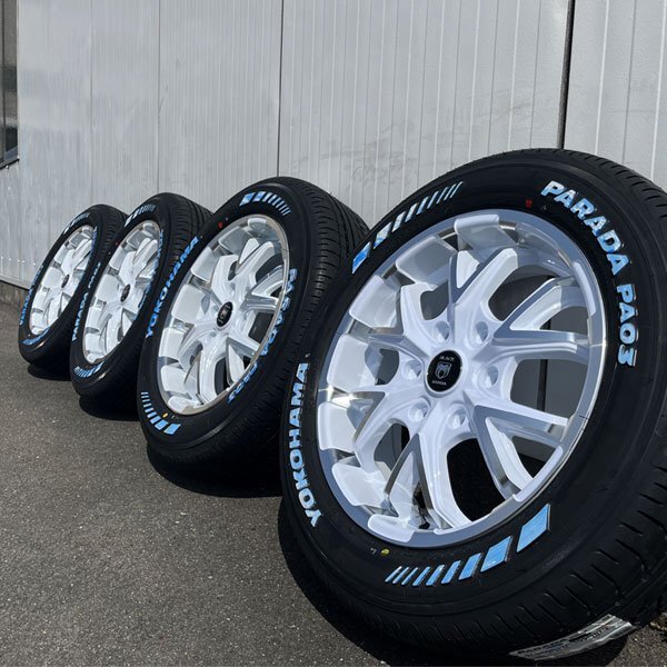 車検対応!! ハイエース 深リム ホワイトレター 17インチ 6.5j 215/60R17 新品 4本セット タイヤホイールセット YOKOHAMA PARADA PA03_画像7