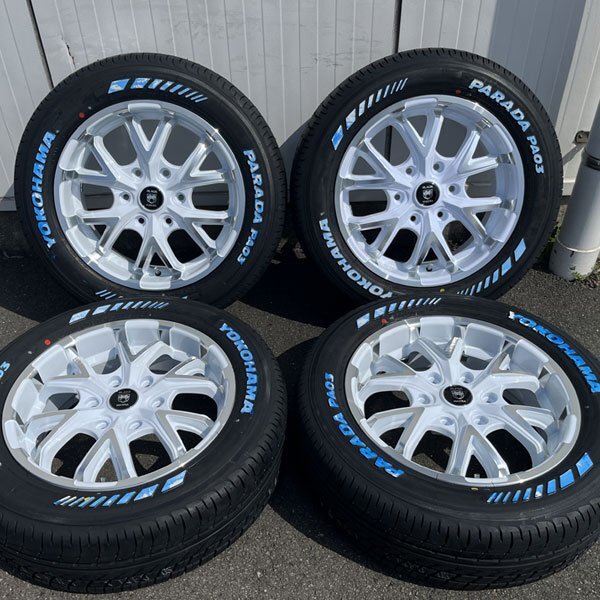 純正車高対応!! 215/60R17 深リム ハイエース 17インチ 6.5j 新品 4本セット タイヤホイールセット ホワイトレター YOKOHAMA PARADA PA03_画像5