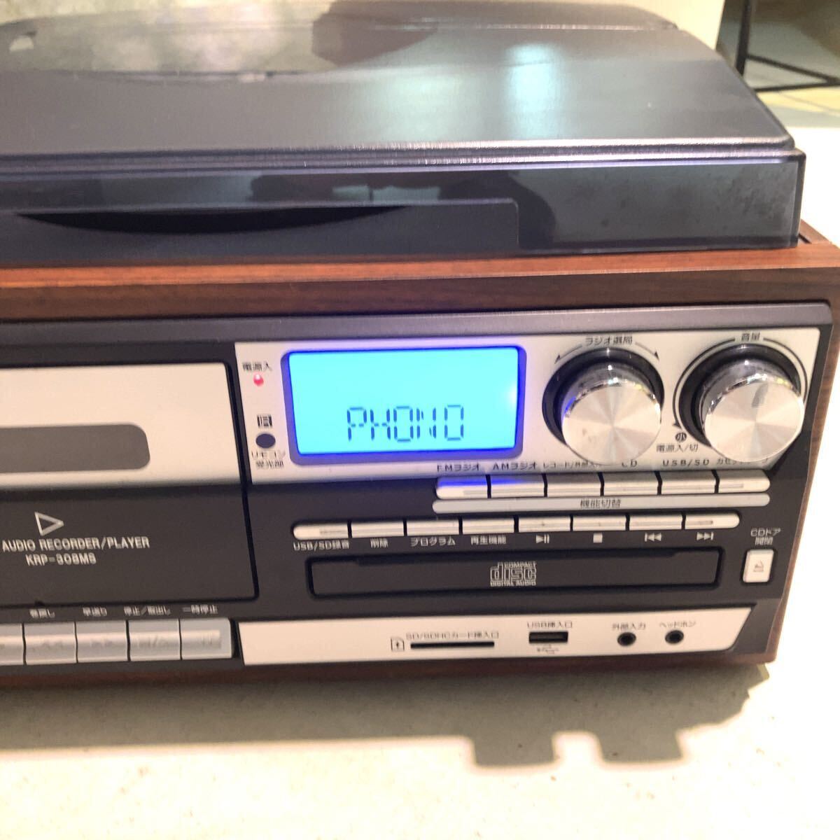 【動作確認済】Wintech KRP-308MS マルチプレーヤー レコード CD カセット ラジオ USB_画像5